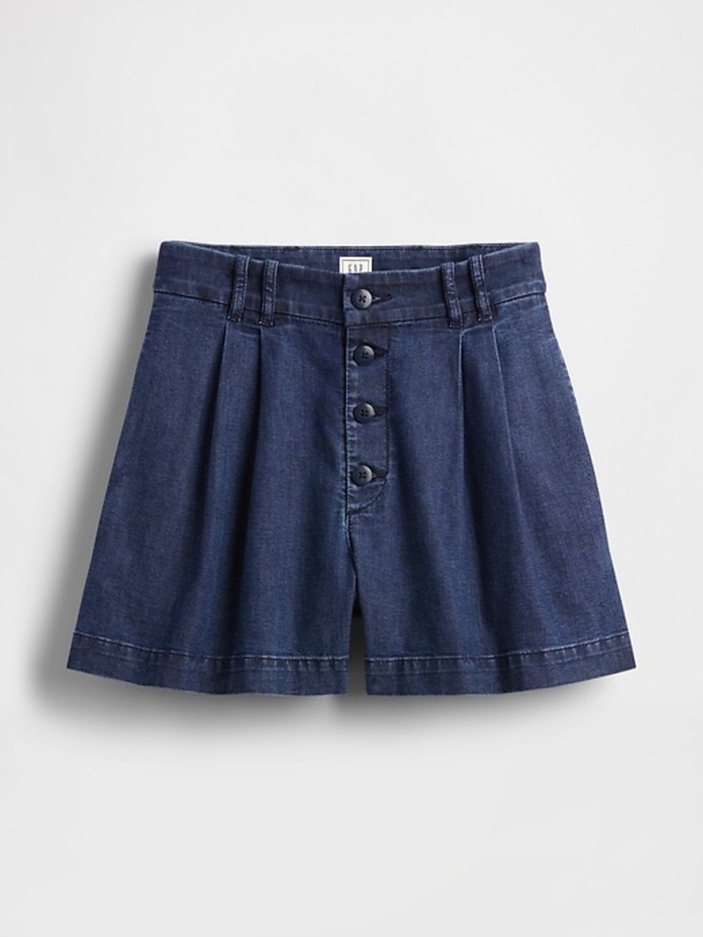 Gap x DÔEN High Rise Pleated Denim Trouser Shorts Indigo Size 24 00R
